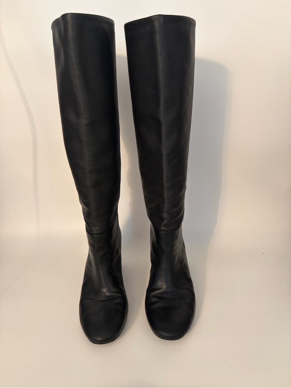 Tory Burch Slouchy Brooke 75mm All Nappa Leather Boots Perfect Black Size 8